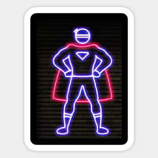 Superhero Neon Sticker